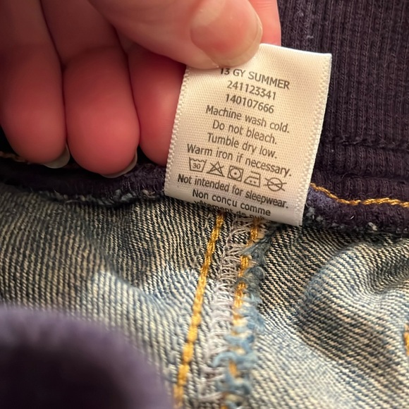 Gymboree SIZE 6 elastic waist denim blue jean pull on cargo Shorts 6 Pockets EUC - Picture 6 of 8